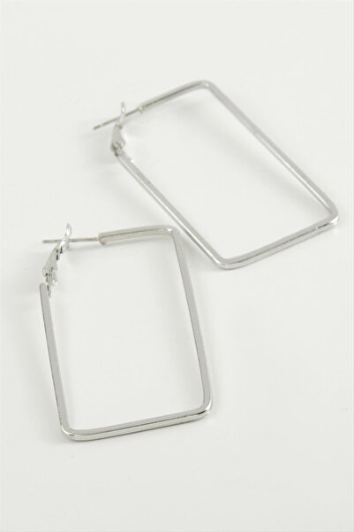Marsilyan Rectangular Hoop Earrings 6 cm