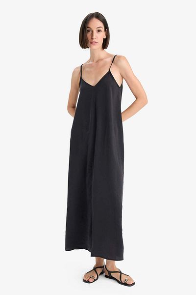DeFacto Rochie maxi cu bretele modal cu decolteu în V F6466AX25SM