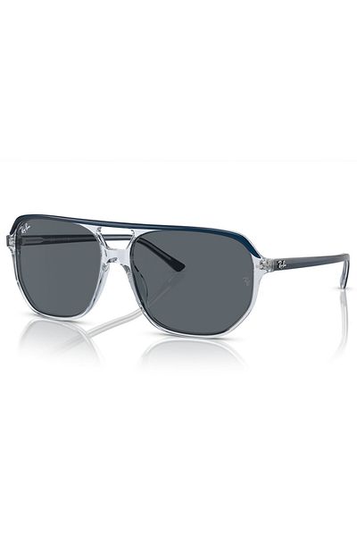 Ray-Ban نظارة شمسية راي بان بيل ون للجنسين - Rb 2205 - مقاس العدسة: 57 مم - أزرق على أزرق شفاف
