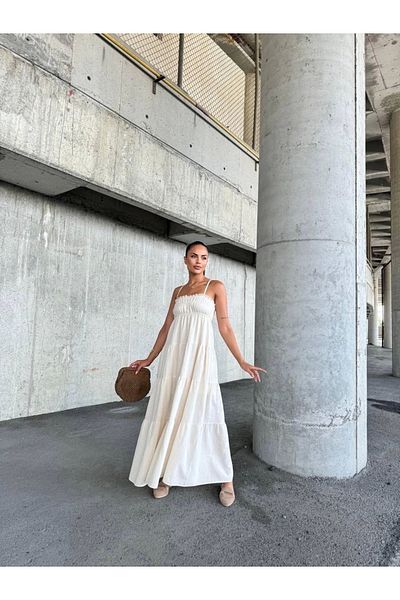 UGETTA Lace Strap Linen Dress S4310