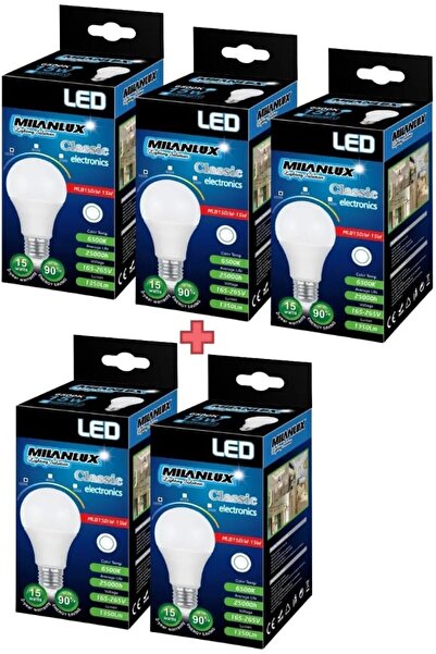 Milanlux مصباح ليد، غير قابل للتعتيم، 1350 لومن، أبيض نهاري (6500)، 15 وات، ق...