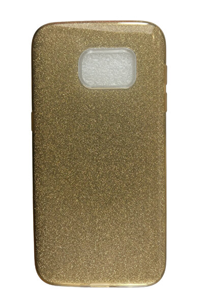 OEM Carcasă compatibilă cu Samsung Galaxy S7 Edge, silicon cu sclipici, auriu