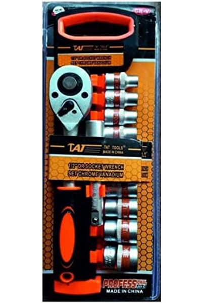 Generic RAVARIYA GRAPHICS TAT 12 pcs 1/2" DR Socket Wrench Set Chrome Vanadium