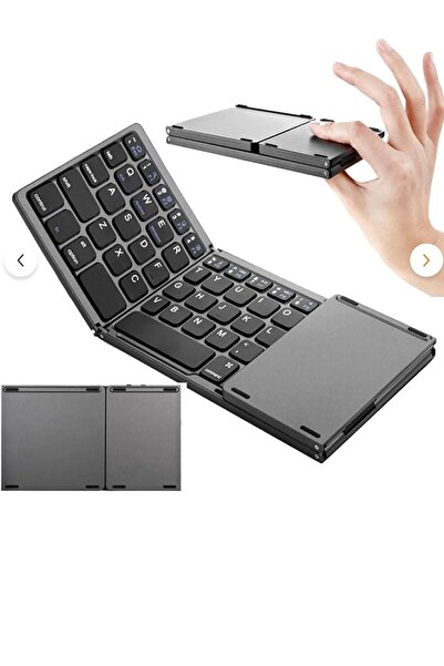 AZUR Katlanabilir Bluetooth Klavye Ultra Ince, Şarj Edilebilir, Touchpadli, Kablosuz