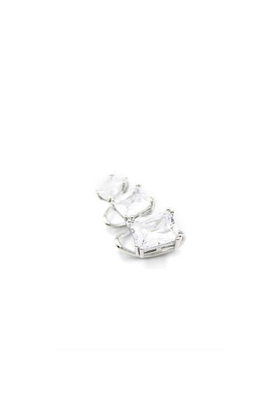 SepetBudur Stoned Cartilage Earrings - Silver
