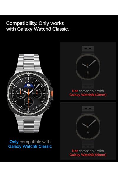 Spigen واقي شاشة GLASTR EZ Fit لساعة Galaxy Watch 8 Classic مقاس 46 مم مع مجموعة تثبيت Align من قطعتين