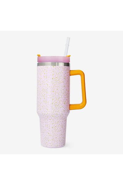 OzzConcept Lilac Sprinkled Patterned Quencher Tumbler |   40 oz (1.18 Lt) Quencher Thermos with Straw