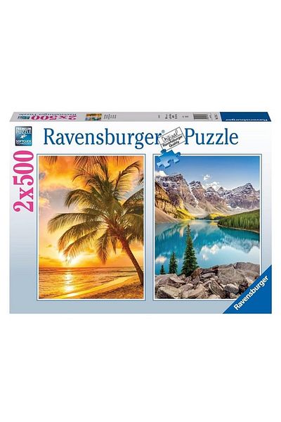 RAVENSBURGER - Beach and mountain puzzle 2x500 pieces