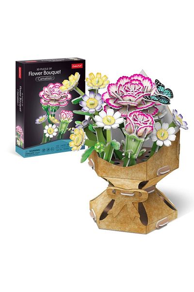 Cubic Fun - Buchet de flori 3D Garoafa 134 piese