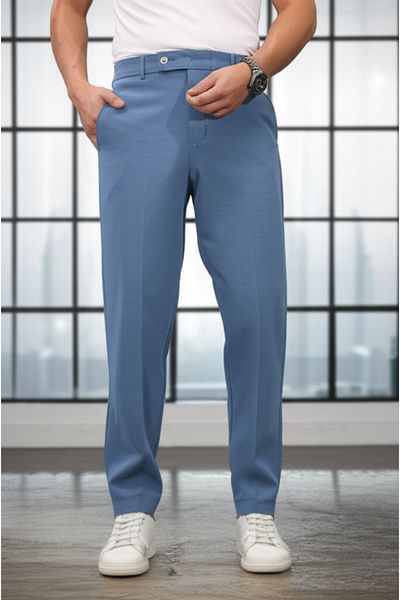 hello7 Blue Smart Casual Trousers