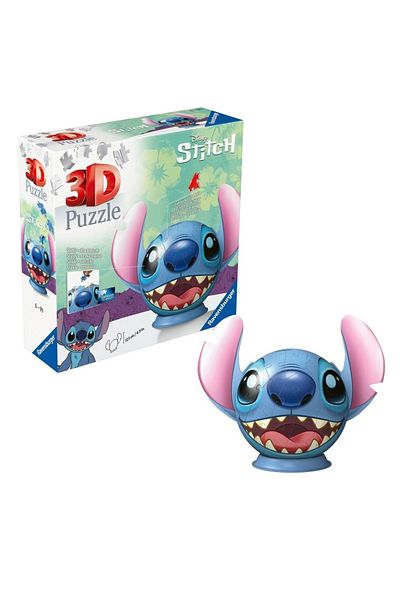 RAVENSBURGER - 3D Disney Stitch puzzle, Stitch figurine with ears, 72 pieces