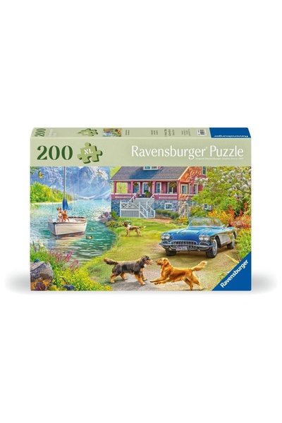 RAVENSBURGER - Puzzle pentru varstnici casa pe malul lacului, 200 piese mari XL