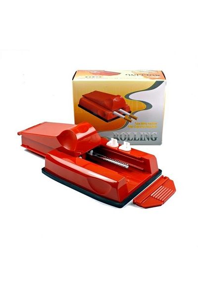 KlaussTech Manual Tobacco Injector with 2 Tubes, 13.2 x 10 x 6.5 cm, 2 Spare Nozzles, Modern, Red