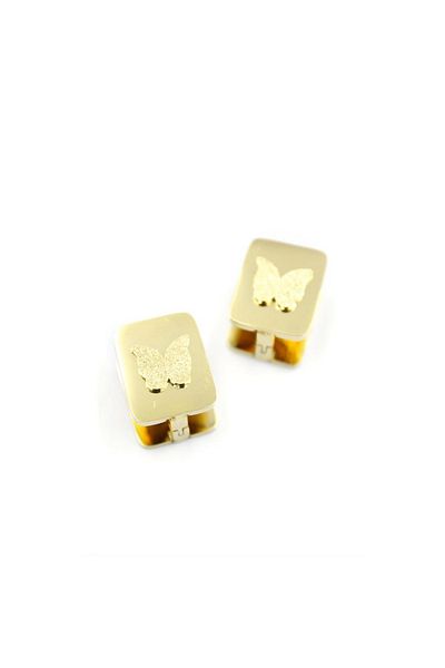 SepetBudur Butterfly Steel Earrings - Gold