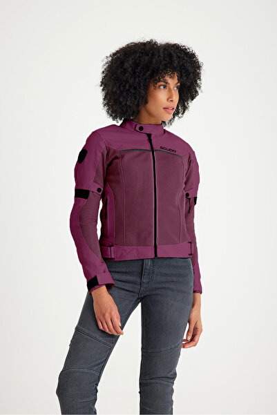 Scudo Paris Mor Yazlık Fileli Kadın Motosiklet Ceketi