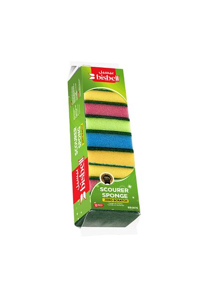 Bisbell Kitchen Sponge Scrubber 10Pcs,Cleaning Sponge,10X7X3Cm