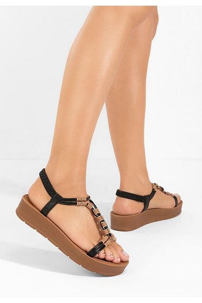 B T Shoes Black Otisa chunky-soled sandals