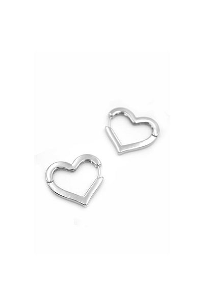 SepetBudur Heart Earrings - Silver