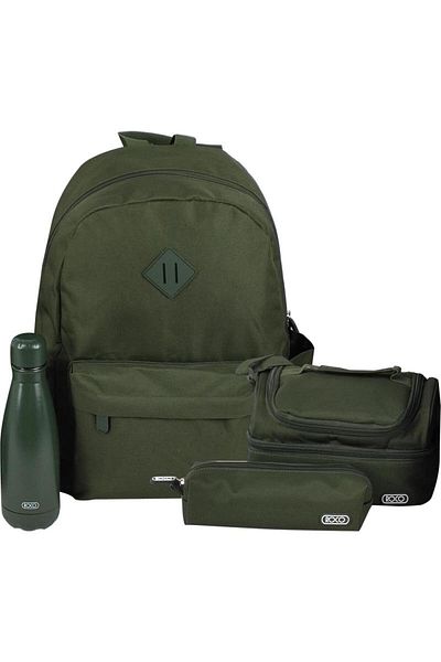 Roco Solid Backpack 4-in-1 Value Set – 16‑Inch School Bag with Lunch Bag, Pencil Case & Accessory