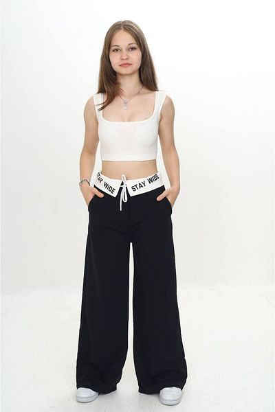 Joui Co Girl's 100% Cotton Garnished Trousers-291