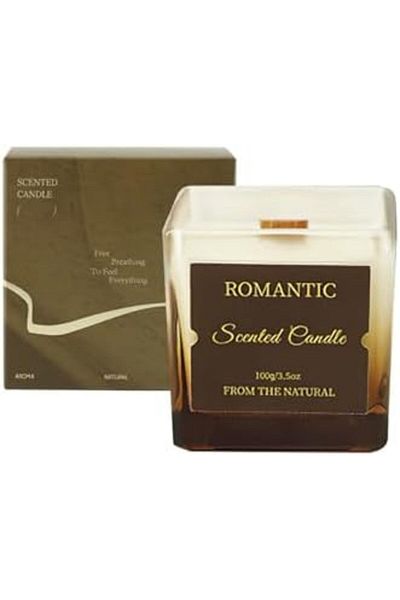 Generic شمعة معطرة، مجموعة هدايا شموع العلاج العطري الطبيعي لديكور المنزل والمكتب، 100 غرام - عشبة الليمون