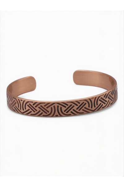 AYDESİA Handmade Ethnic Motif Pure Copper Bracelet with Inner Prayer