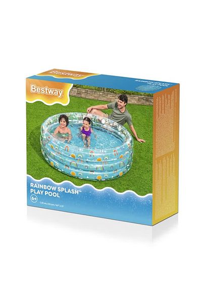 BESTWAY مسبح سي لايف شفاف للأطفال - مسبح قابل للنفخ بمقاس 170×53 سم