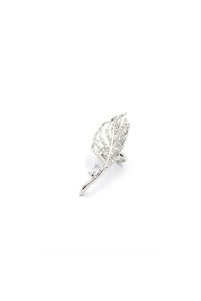 SepetBudur Leaf Cartilage Earrings - Silver