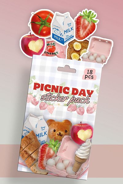 Planet Butik Picnic Day Boxed Sticker Set of 18