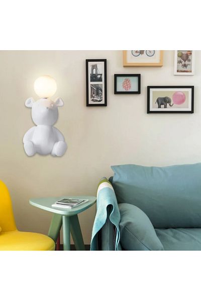 LUXXO Aplica pentru camera copilului, de interior, IP44, Polar Bear, 1xG4, Alba