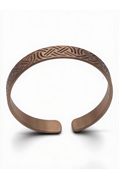AYDESİA Handmade Ethnic Motif Pure Copper Bracelet with Inner Prayer