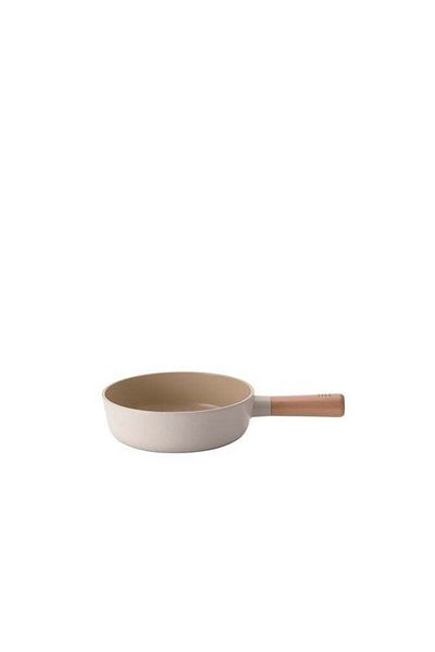 NEOFLAM Fika Wok Pan 26 Cm Diecast Aluminum Ceramic Coating Off White