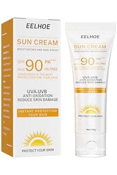 EELHOE كريم أساس للحماية الفورية من الشمس بعامل حماية 90، كريم ترطيب طبيعي وعزل
