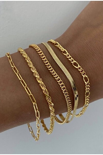 Asia by Leuvoié مجموعة أساور سلسلة آسيا من لوفوي مكونة من 5 قطع