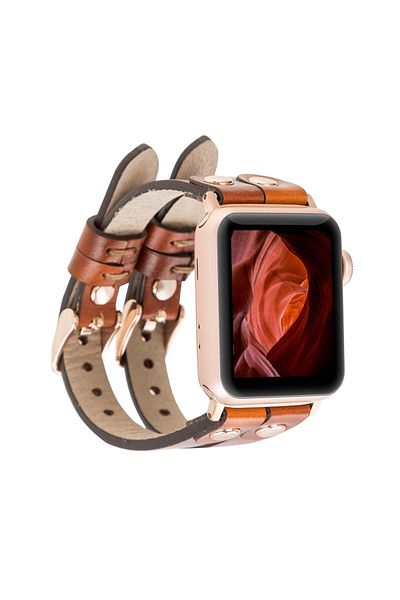 PLM Apple Watch Compatible Leather Cord Ely Double Tour Rst2Ef