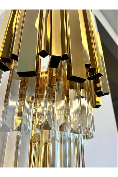 LUXXO Aplica Sofia, 3xE14, corp aluminiu, sticle cristal, 25x18x45cm, Aurie