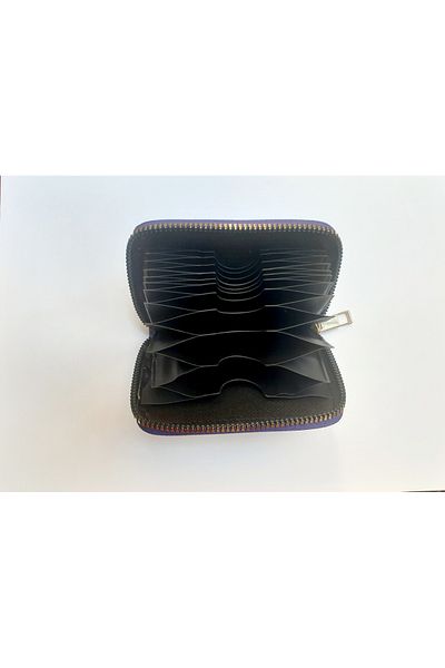SHIKIRTI Accordion Card Holder with Zipper Closure