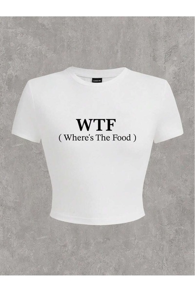 StartMore تي شيرت نسائي مطبوع عليه Where's The Food