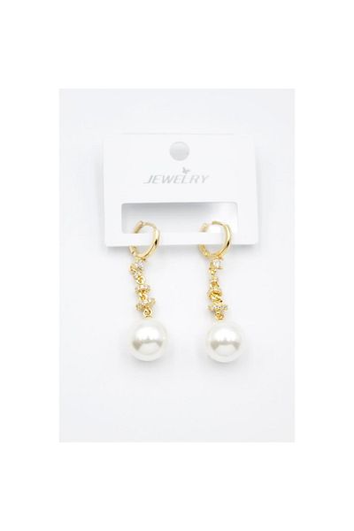 SepetBudur Jewelled Pearl Earrings - Gold
