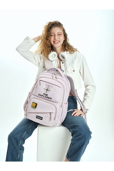Pierre Cardin 18117 Unisex Backpack School Bag Purple
