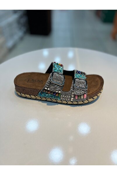 Alphus Γυναικείες καθημερινές παντόφλες Pienn με διπλή ζώνη από πέτρα