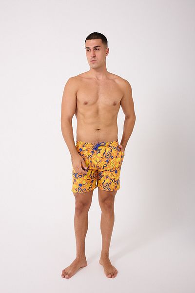DOMİN SPOR Pantaloni scurți de baie pentru bărbați cu model și buzunar plasă Dmn105003