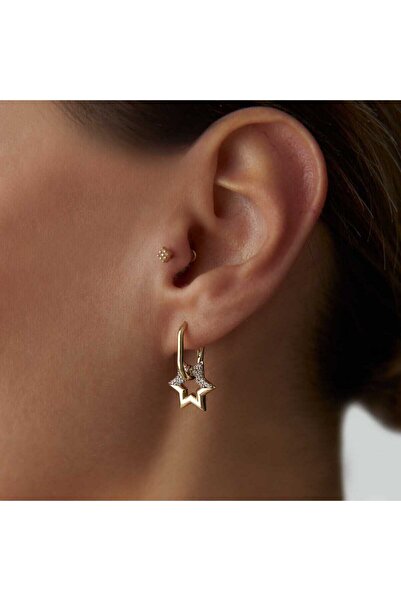 Cherry by Özkonak Taşlı Yıldız Sallantılı Ataç Küpe