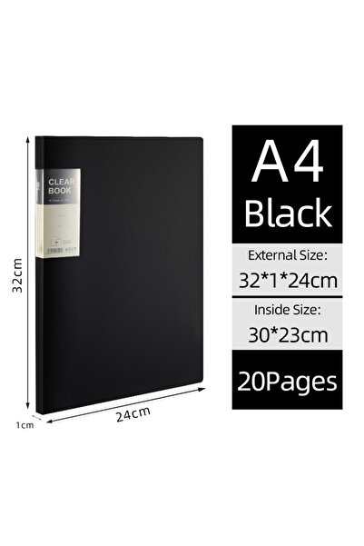 Choice8 black-20Pages KOBEST Multi-Layer A4 Side Transparent Thickening Folde...