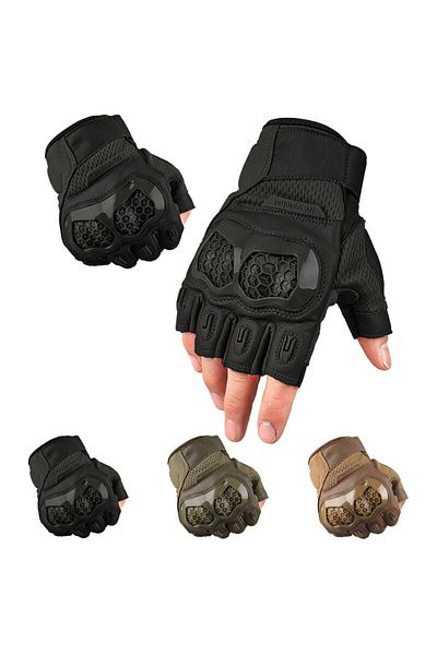 Lion camo Tactical halffinger gloves ATM Balck