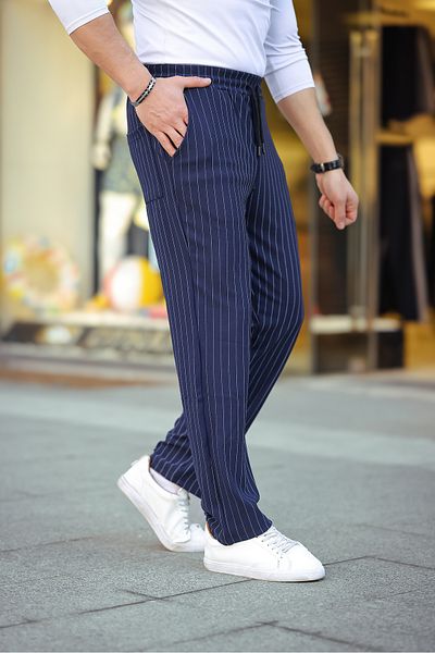 laqa Striped Crepe Baggy