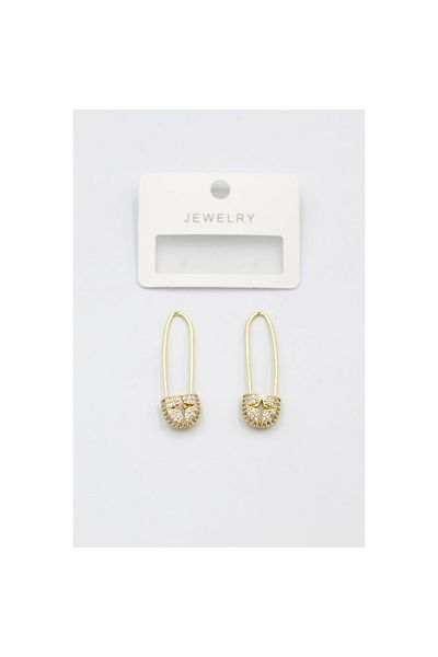 SepetBudur Stoned Filkette Earrings - Gold