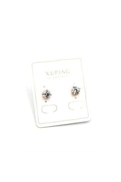 SepetBudur Large Size Solitaire Earrings - Gold