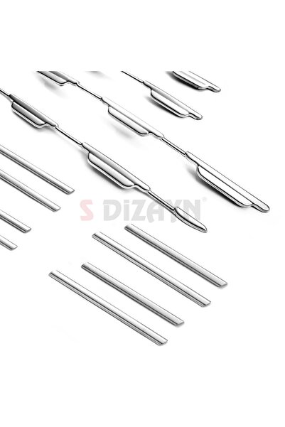 S Dizayn S-Dizayn Fiat Egea Krom Ön Panjur ve Tampon Çıta Seti Diamond Model 22 Prç. 2020 Üzeri (Mat Krom) 58