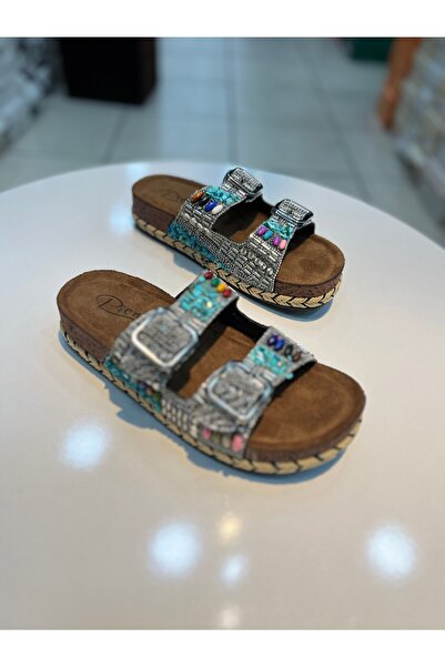 Alphus Γυναικείες καθημερινές παντόφλες Pienn με διπλή ζώνη από πέτρα